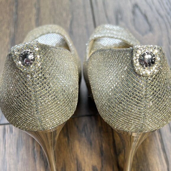 MICHAEL MICHAEL KORS Metallic York Platform Pumps Silver Sz 5 NWOB - Picture 5 of 9